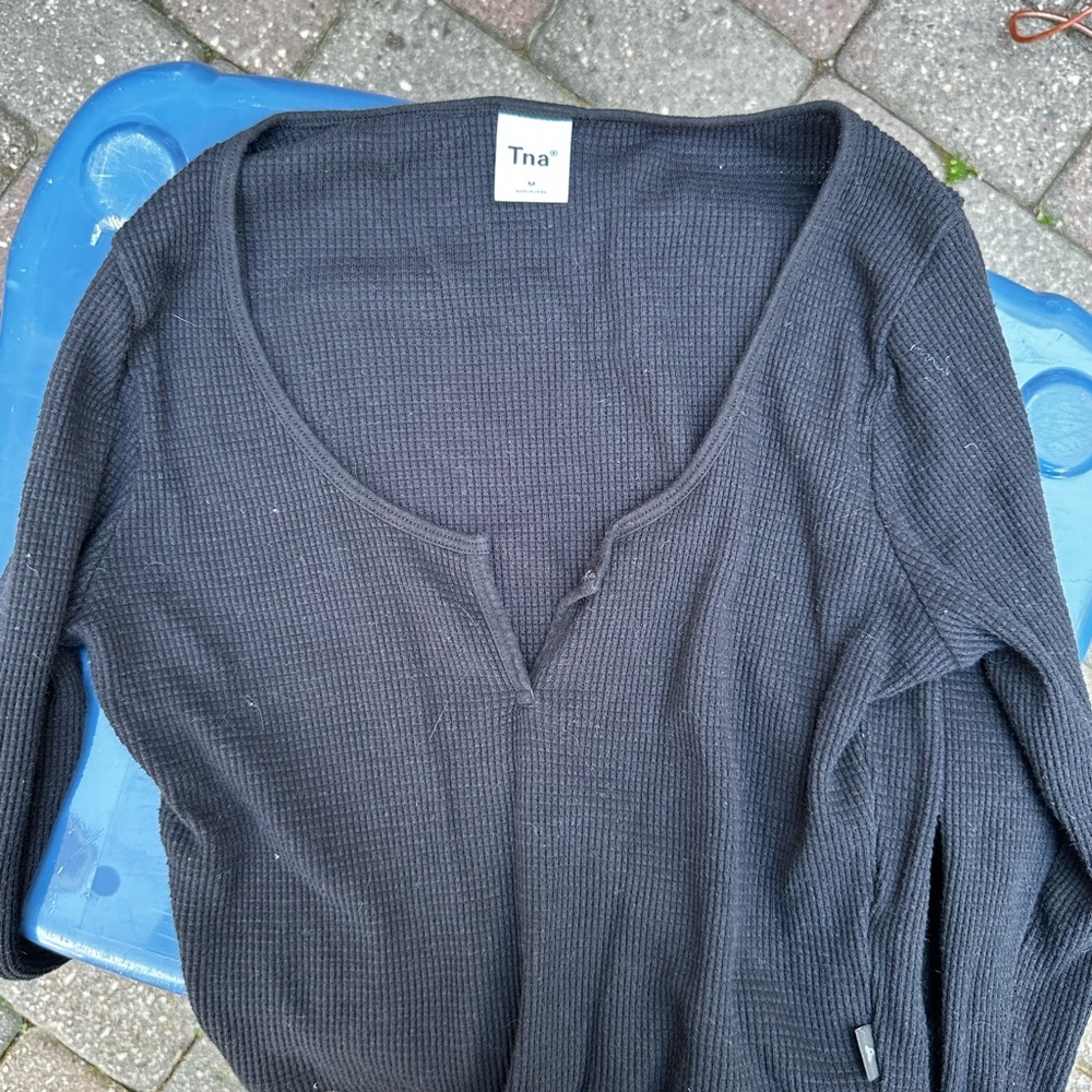 TNA Gray Fitted Hoodie Sweatshirt